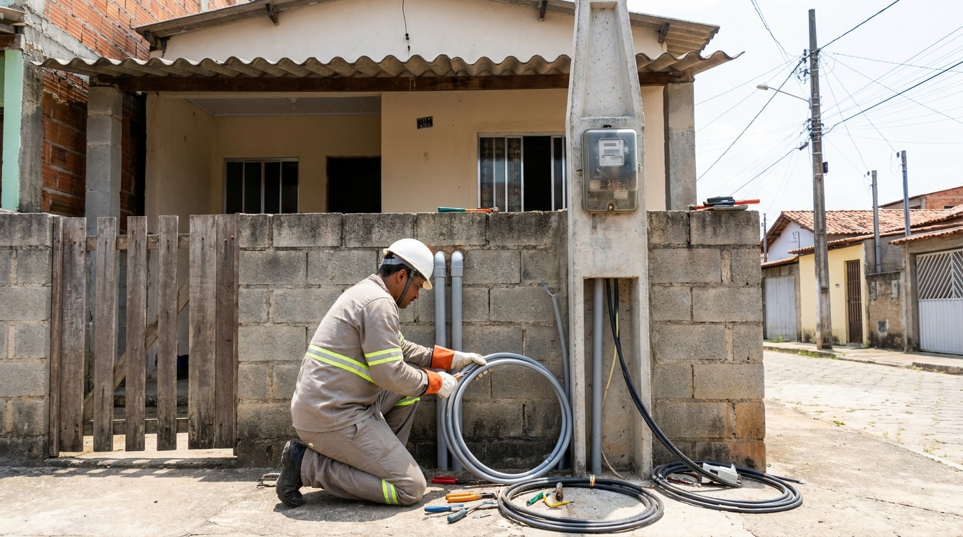 Instalação de Poste Padrão em Compensa, Manaus‑AM